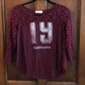 Maroon tee from Holister